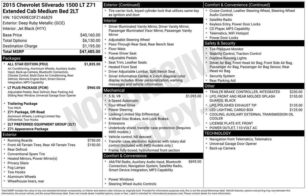 chevrolet silverado 1500 2015 1GCVKREC0FZ146829 image